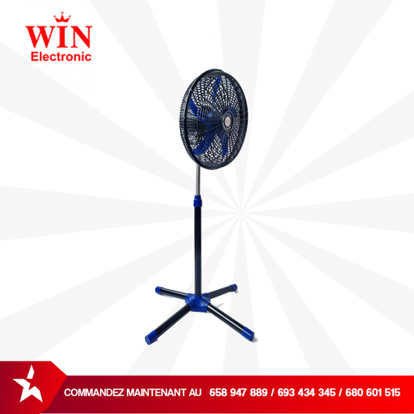 Ventilateur sur pied 16 pouces -STARSAT- Noir- hélices bleues - Garantie – Image 2