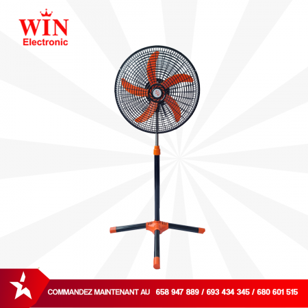 Ventilateur sur pied 16 pouces -STARSAT- Noir- hélices oranges – Garantie