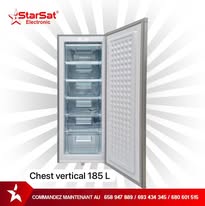 Congélateur vertical -STARSAT-185L une porte,  GRIS - AVEC CLE - Garantie 12 mois